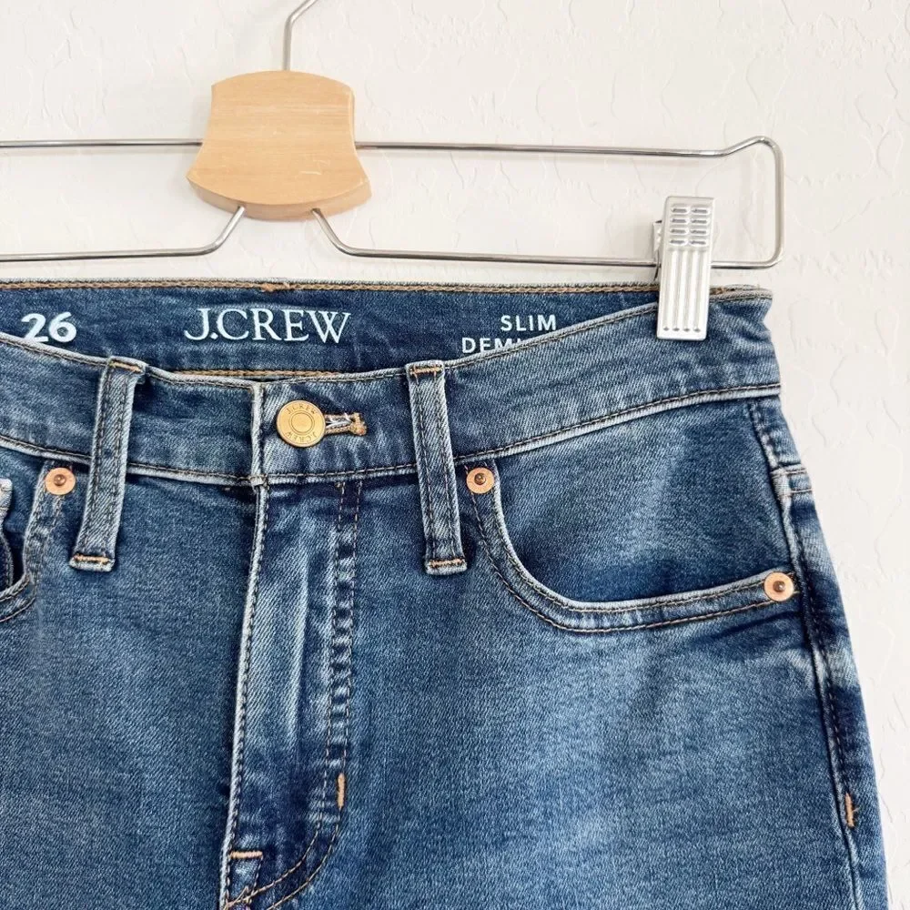 NEW J. Crew High-rise slim demi-boot jean in Surf wash Size 26